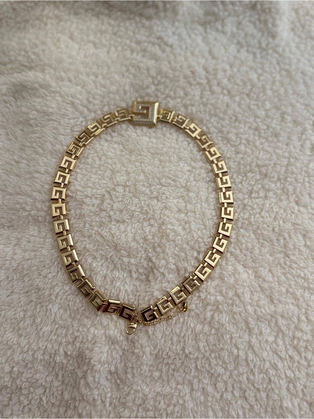 Gold-Tone Greek Key Choker Necklace - Women Accessories